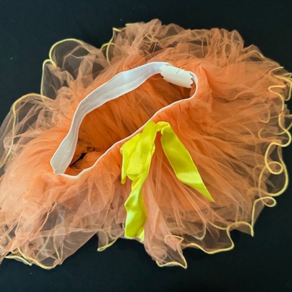 Orange with Yellow Bow Frilly Edge Tutu  OYFE22  NWT Boutique